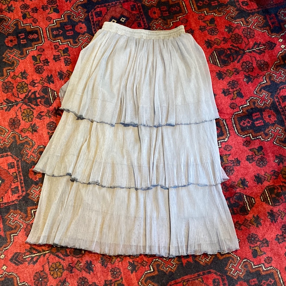 Tiered gray ruffle skirt, XS